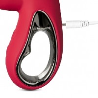 Thrusting Rabbit Vibe. 12 Thrusting & 12 Vibrating Functions, Heating, Silicone, Rechargeable, RED